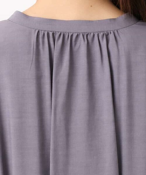 MK MICHEL KLEIN / エムケーミッシェルクラン ロング・マキシ丈ワンピース | ベルト付きキーネックワンピース/洗える | 詳細9