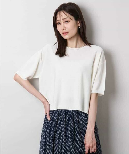 MK MICHEL KLEIN / エムケーミッシェルクラン ニット・セーター | 五分袖サマーニット | 詳細1