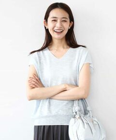 MK MICHEL KLEIN / エムケーミッシェルクラン ニット・セーター | フレンチスリーブラメニット/洗える