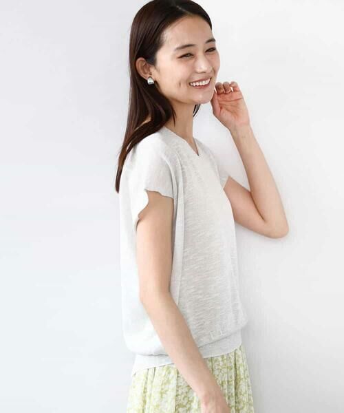 MK MICHEL KLEIN / エムケーミッシェルクラン ニット・セーター | フレンチスリーブラメニット/洗える | 詳細1