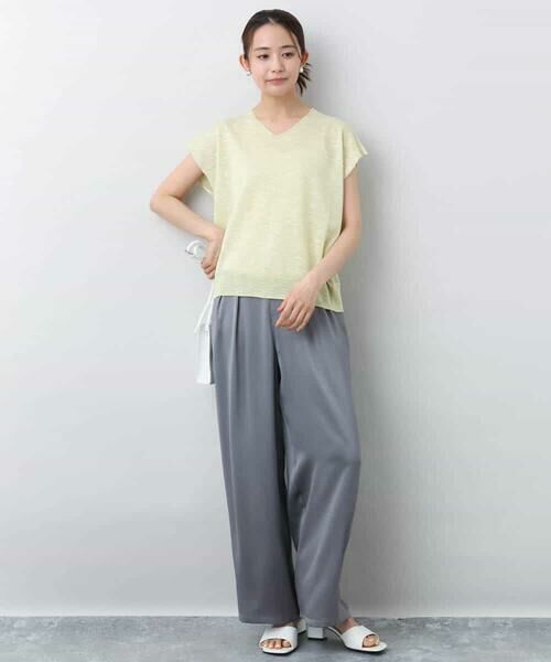 MK MICHEL KLEIN / エムケーミッシェルクラン ニット・セーター | フレンチスリーブラメニット/洗える | 詳細13