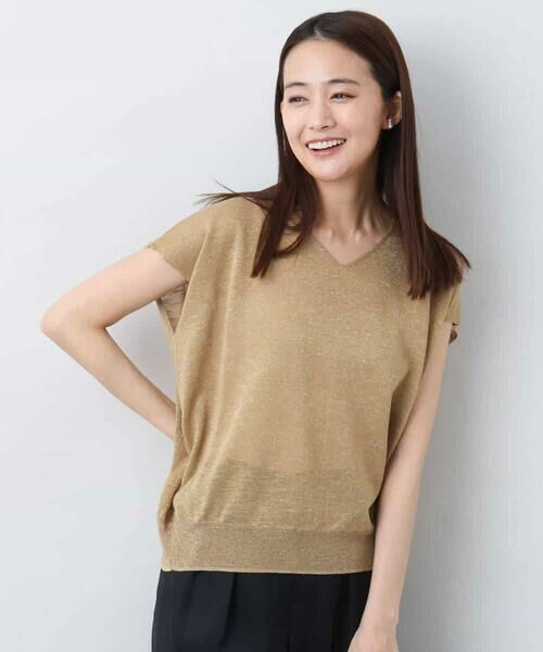 MK MICHEL KLEIN / エムケーミッシェルクラン ニット・セーター | フレンチスリーブラメニット/洗える | 詳細17