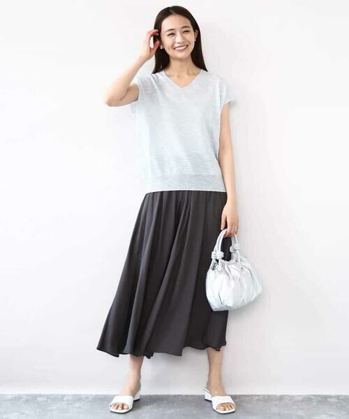 MK MICHEL KLEIN / エムケーミッシェルクラン ニット・セーター | フレンチスリーブラメニット/洗える | 詳細8