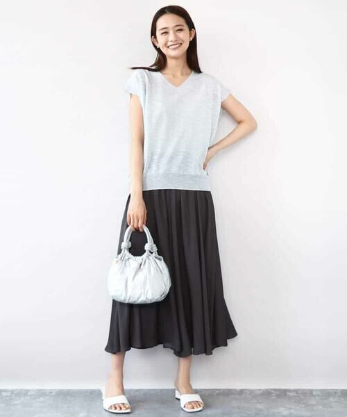 MK MICHEL KLEIN / エムケーミッシェルクラン ニット・セーター | フレンチスリーブラメニット/洗える | 詳細9