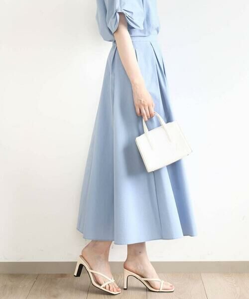 MK MICHEL KLEIN / エムケーミッシェルクラン ロング・マキシ丈スカート | タックフレアースカート/撥水/UVカット/洗える | 詳細10