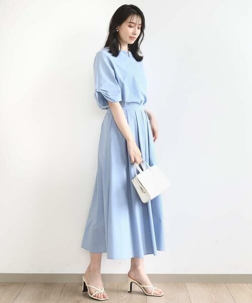 MK MICHEL KLEIN / エムケーミッシェルクラン ロング・マキシ丈スカート | タックフレアースカート/撥水/UVカット/洗える | 詳細12