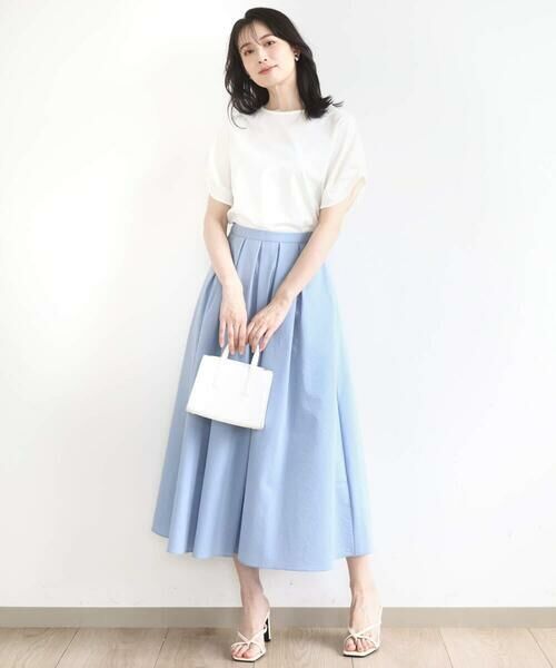 MK MICHEL KLEIN / エムケーミッシェルクラン ロング・マキシ丈スカート | タックフレアースカート/撥水/UVカット/洗える | 詳細14