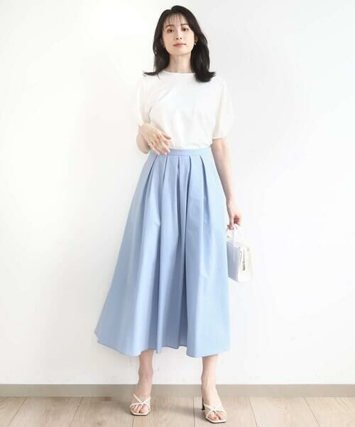 MK MICHEL KLEIN / エムケーミッシェルクラン ロング・マキシ丈スカート | タックフレアースカート/撥水/UVカット/洗える | 詳細15