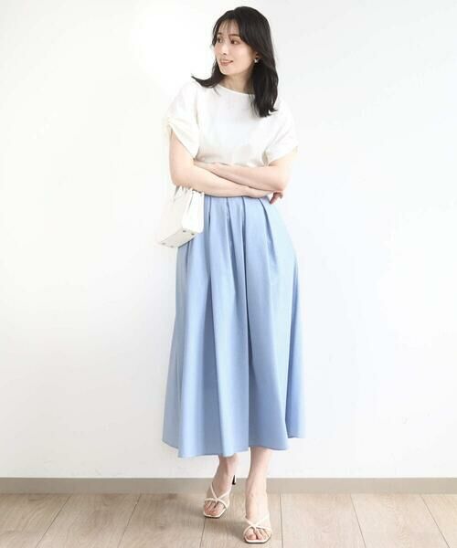 MK MICHEL KLEIN / エムケーミッシェルクラン ロング・マキシ丈スカート | タックフレアースカート/撥水/UVカット/洗える | 詳細16