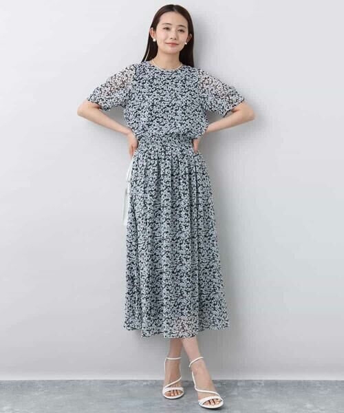 MK MICHEL KLEIN / エムケーミッシェルクラン ロング・マキシ丈スカート | 小花柄シフォンスカート/洗える | 詳細11