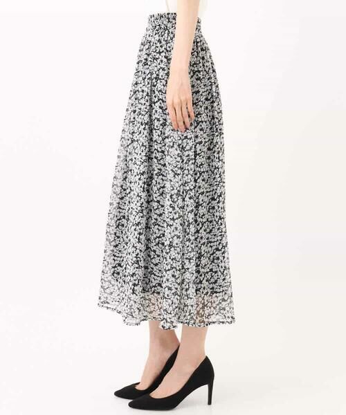 MK MICHEL KLEIN / エムケーミッシェルクラン ロング・マキシ丈スカート | 小花柄シフォンスカート/洗える | 詳細17
