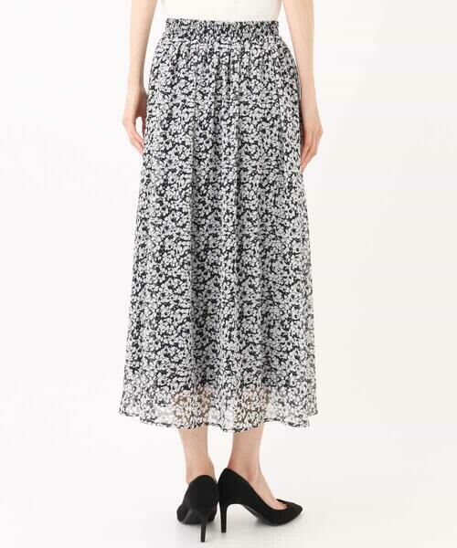 MK MICHEL KLEIN / エムケーミッシェルクラン ロング・マキシ丈スカート | 小花柄シフォンスカート/洗える | 詳細18