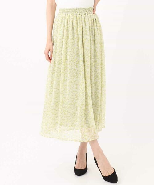 MK MICHEL KLEIN / エムケーミッシェルクラン ロング・マキシ丈スカート | 小花柄シフォンスカート/洗える | 詳細22