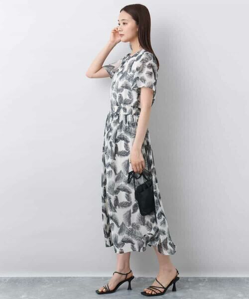 MK MICHEL KLEIN / エムケーミッシェルクラン ロング・マキシ丈スカート | リーフ柄シフォンスカート/洗える | 詳細12