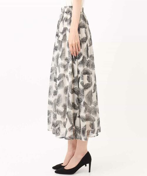 MK MICHEL KLEIN / エムケーミッシェルクラン ロング・マキシ丈スカート | リーフ柄シフォンスカート/洗える | 詳細20