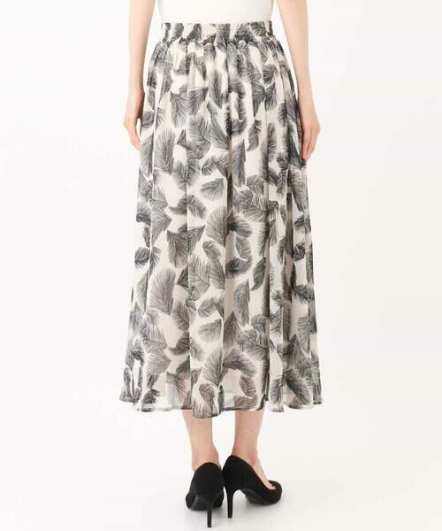 MK MICHEL KLEIN / エムケーミッシェルクラン ロング・マキシ丈スカート | リーフ柄シフォンスカート/洗える | 詳細21