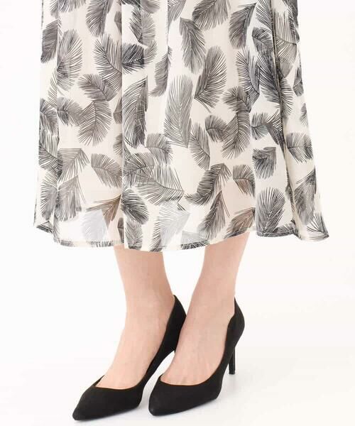 MK MICHEL KLEIN / エムケーミッシェルクラン ロング・マキシ丈スカート | リーフ柄シフォンスカート/洗える | 詳細23