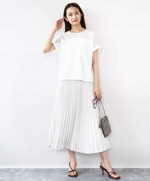 MK MICHEL KLEIN / エムケーミッシェルクラン ロング・マキシ丈スカート | 楊柳シアーチェックプリーツスカート/洗える | 詳細11