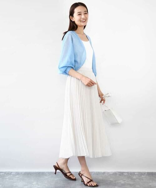 MK MICHEL KLEIN / エムケーミッシェルクラン ロング・マキシ丈スカート | 楊柳シアーチェックプリーツスカート/洗える | 詳細13