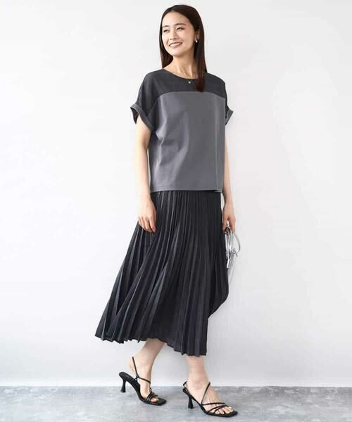 MK MICHEL KLEIN / エムケーミッシェルクラン ロング・マキシ丈スカート | 楊柳シアーチェックプリーツスカート/洗える | 詳細3