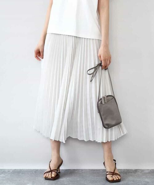 MK MICHEL KLEIN / エムケーミッシェルクラン ロング・マキシ丈スカート | 楊柳シアーチェックプリーツスカート/洗える | 詳細7