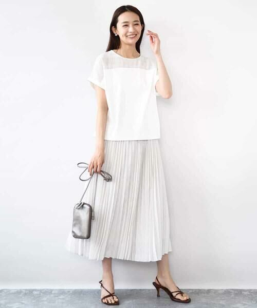 MK MICHEL KLEIN / エムケーミッシェルクラン ロング・マキシ丈スカート | 楊柳シアーチェックプリーツスカート/洗える | 詳細8