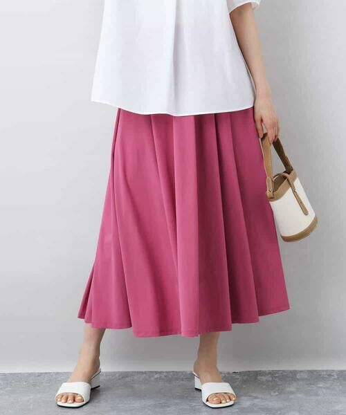 MK MICHEL KLEIN / エムケーミッシェルクラン ロング・マキシ丈スカート | ジャージーフレアスカート/接触冷感/速乾/洗える | 詳細1