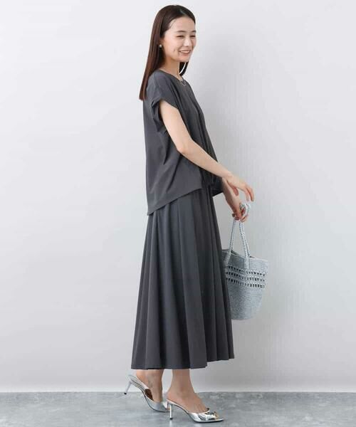 MK MICHEL KLEIN / エムケーミッシェルクラン ロング・マキシ丈スカート | ジャージーフレアスカート/接触冷感/速乾/洗える | 詳細13