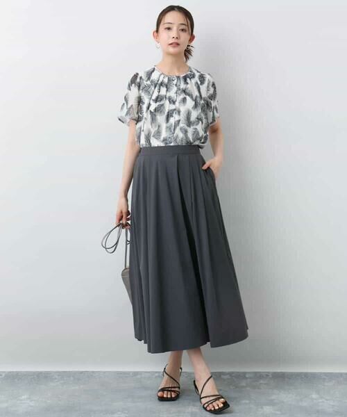 MK MICHEL KLEIN / エムケーミッシェルクラン ロング・マキシ丈スカート | ジャージーフレアスカート/接触冷感/速乾/洗える | 詳細7