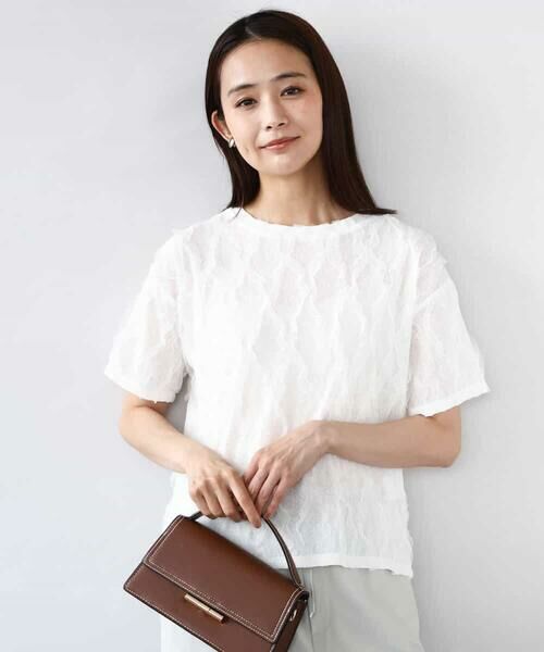 MK MICHEL KLEIN / エムケーミッシェルクラン カットソー | チュールテープカットソー/洗える | 詳細1