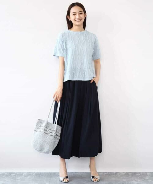 MK MICHEL KLEIN / エムケーミッシェルクラン カットソー | チュールテープカットソー/洗える | 詳細13