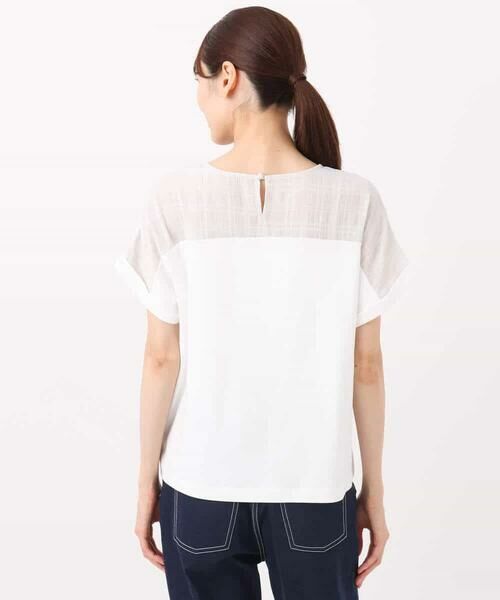 MK MICHEL KLEIN / エムケーミッシェルクラン カットソー | シアーチェック切替えカットソー/洗える | 詳細15