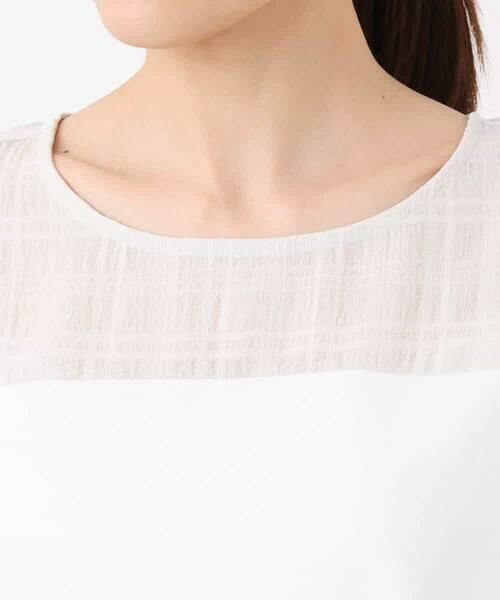 MK MICHEL KLEIN / エムケーミッシェルクラン カットソー | シアーチェック切替えカットソー/洗える | 詳細16