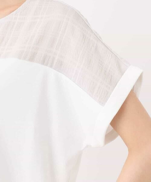 MK MICHEL KLEIN / エムケーミッシェルクラン カットソー | シアーチェック切替えカットソー/洗える | 詳細18