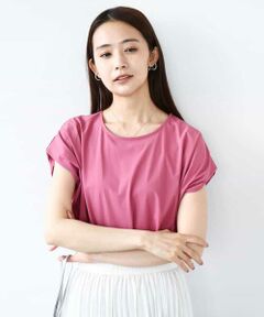 MK MICHEL KLEIN / エムケーミッシェルクラン カットソー | フレンチスリーブジャージーカットソー/接触冷感/速乾/洗える