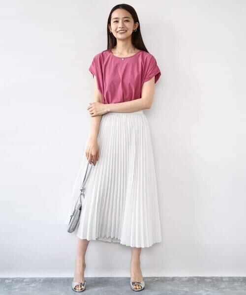 MK MICHEL KLEIN / エムケーミッシェルクラン カットソー | フレンチスリーブジャージーカットソー/接触冷感/速乾/洗える | 詳細13