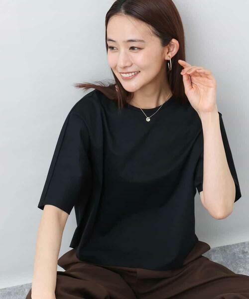 MK MICHEL KLEIN / エムケーミッシェルクラン カットソー | クロップド丈ドルマンスリーブカットソー/接触冷感/洗える | 詳細1