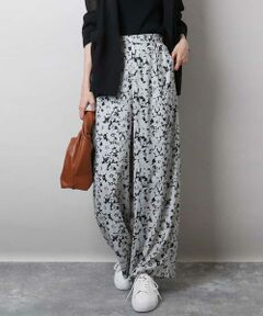 MK MICHEL KLEIN / エムケーミッシェルクラン チノ・ワークパンツ | フラワー柄ワイドパンツ/洗える