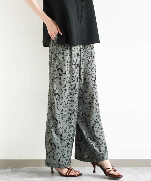 MK MICHEL KLEIN / エムケーミッシェルクラン チノ・ワークパンツ | フラワー柄ワイドパンツ/洗える | 詳細1