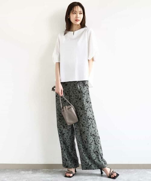 MK MICHEL KLEIN / エムケーミッシェルクラン チノ・ワークパンツ | フラワー柄ワイドパンツ/洗える | 詳細16