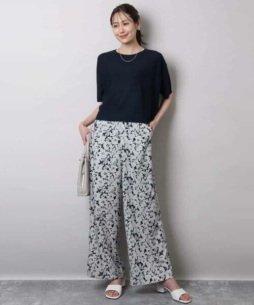 MK MICHEL KLEIN / エムケーミッシェルクラン チノ・ワークパンツ | フラワー柄ワイドパンツ/洗える | 詳細19