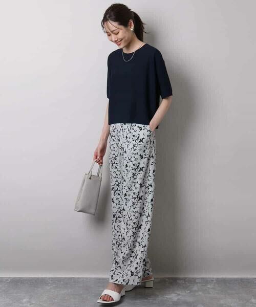 MK MICHEL KLEIN / エムケーミッシェルクラン チノ・ワークパンツ | フラワー柄ワイドパンツ/洗える | 詳細20