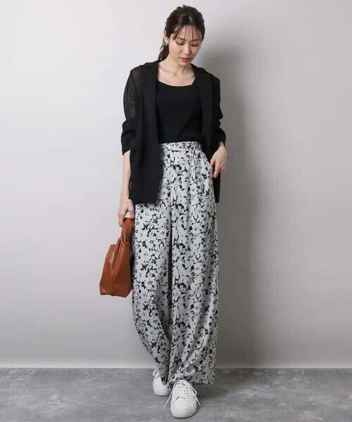 MK MICHEL KLEIN / エムケーミッシェルクラン チノ・ワークパンツ | フラワー柄ワイドパンツ/洗える | 詳細25