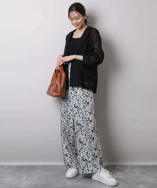 MK MICHEL KLEIN / エムケーミッシェルクラン チノ・ワークパンツ | フラワー柄ワイドパンツ/洗える | 詳細26