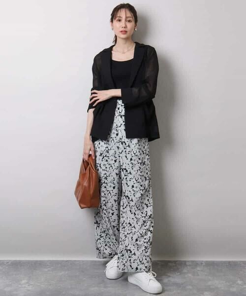MK MICHEL KLEIN / エムケーミッシェルクラン チノ・ワークパンツ | フラワー柄ワイドパンツ/洗える | 詳細27