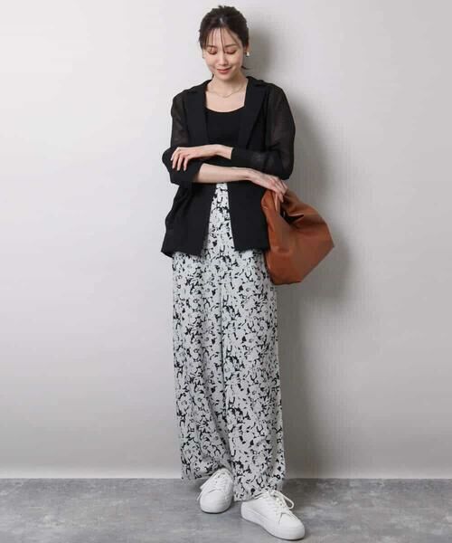 MK MICHEL KLEIN / エムケーミッシェルクラン チノ・ワークパンツ | フラワー柄ワイドパンツ/洗える | 詳細28
