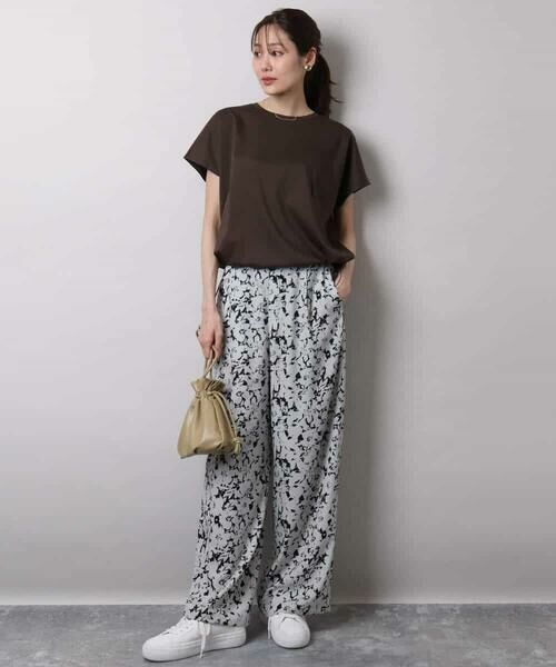 MK MICHEL KLEIN / エムケーミッシェルクラン チノ・ワークパンツ | フラワー柄ワイドパンツ/洗える | 詳細29