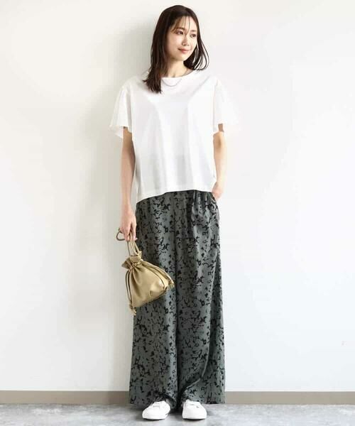 MK MICHEL KLEIN / エムケーミッシェルクラン チノ・ワークパンツ | フラワー柄ワイドパンツ/洗える | 詳細5