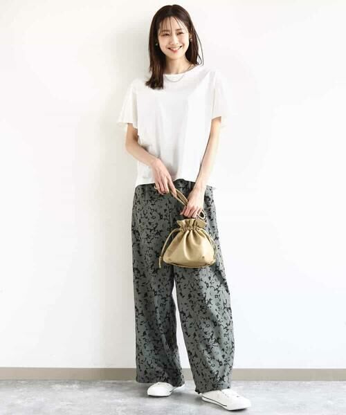 MK MICHEL KLEIN / エムケーミッシェルクラン チノ・ワークパンツ | フラワー柄ワイドパンツ/洗える | 詳細6