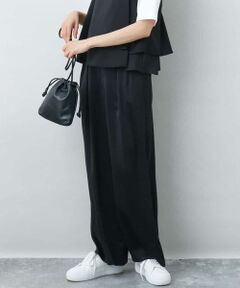 MK MICHEL KLEIN / エムケーミッシェルクラン その他パンツ | 2タックワイドパンツ/洗える